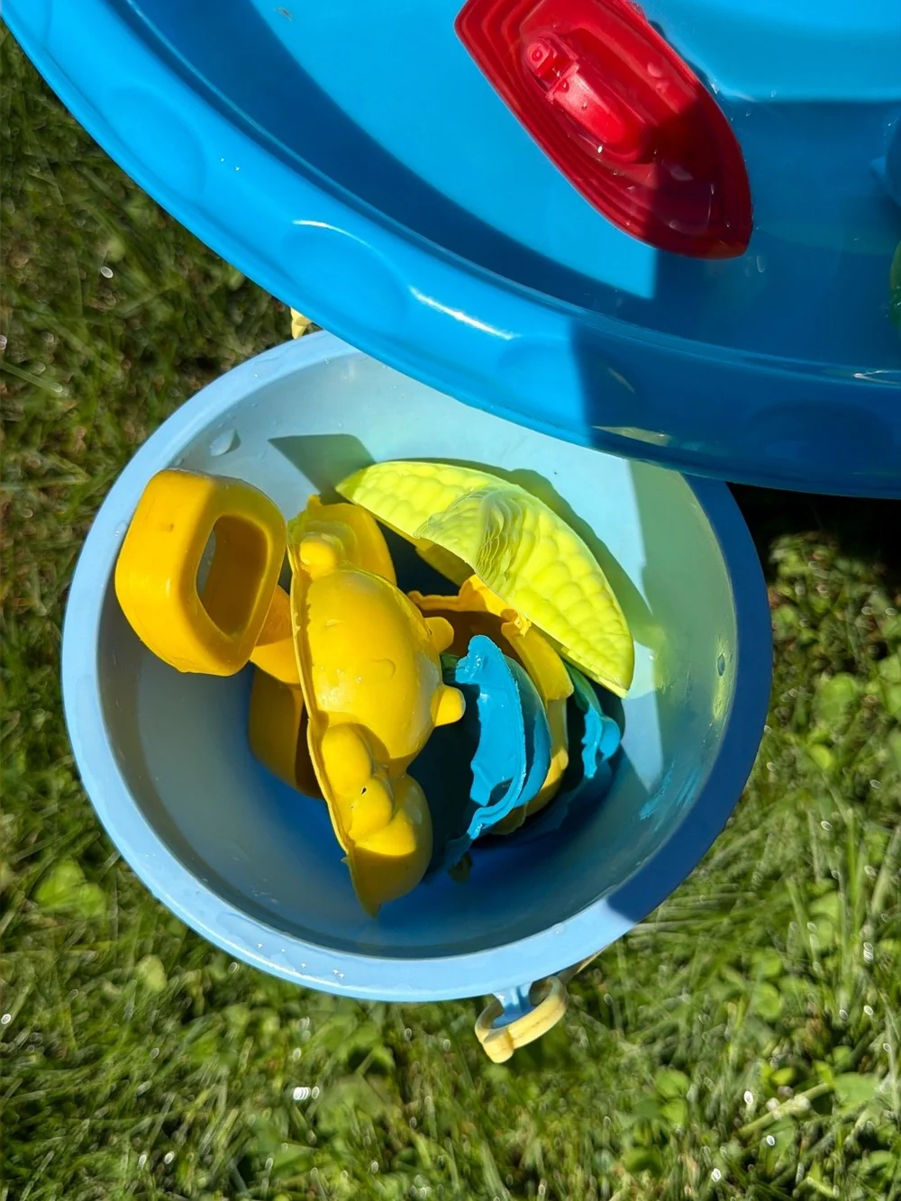 SOLD! Blue and Yellow Kids Water Play Table with Sand Toy Set